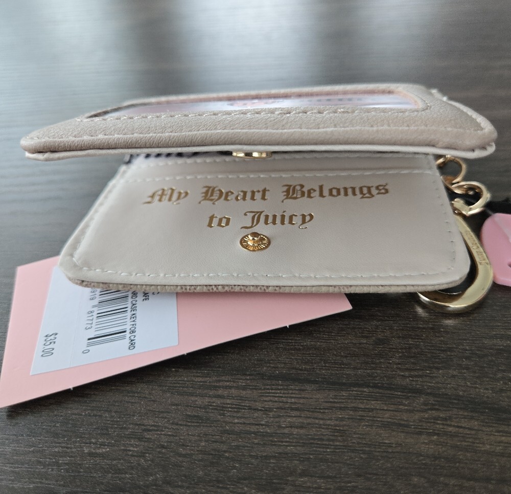 Juicy Couture Café Card Case Key Fob • Gold Logo - Picture 6 of 11